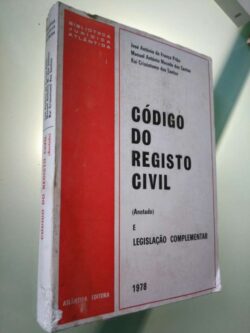 Código do Registo Civil Anotado (1978) - José António de França Pitão / Outros