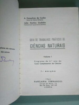 Guia de trabalhos práticos de ciências naturais (vol. 1) - A. Gonçalves da Cunha / João Martins Godinho