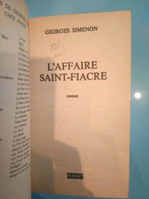 L'affaire Saint-Fiacre - Simenon