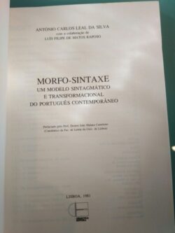 Morfo-Sintaxe - António Carlos Leal da Silva