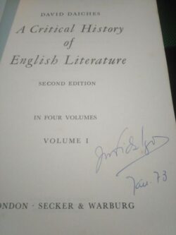 A critical history of english literature (vol. 1) - David Daiches