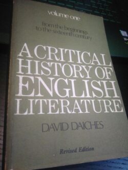 A critical history of english literature (vol. 1) - David Daiches