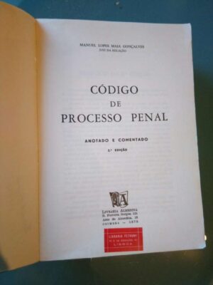 Código de Processo Penal Anotado e Comentado (1978) - Manuel M. Gonçalves