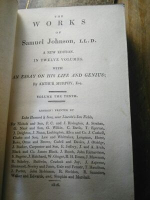 The Works of Samuel Johnson - an essay on his life and genius -