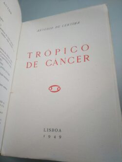 Trópico de Câncer (1a. Edição - 1949) - António de Cértima