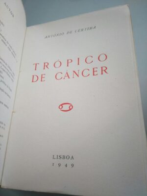 Trópico de Câncer (1a. Edição - 1949) - António de Cértima