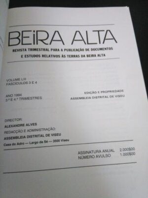 Beira Alta – Vol. LIII (n.º 3 e 4) - Ano 1994 -