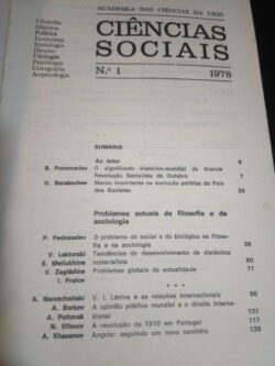 Ciências Sociais n.º 1 (ano 1978) -