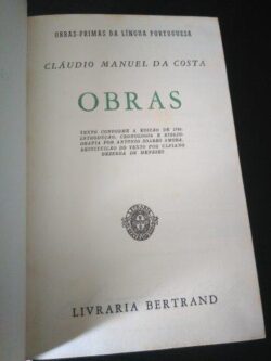 Obras - Cláudio Manuel da Costa
