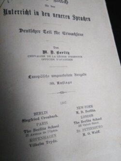 Erstes Buch für den Unterricht in den neueren Sprachen - M. D. Berlitz