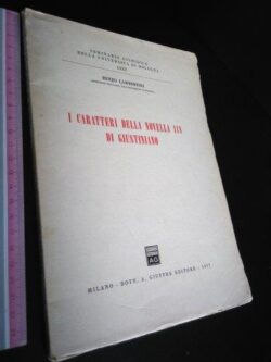 I caratteri della novella 118 di Giustiniano - Benzo Lambertini