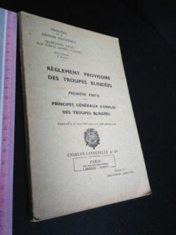 Règlement provisoire des troupes blindées -