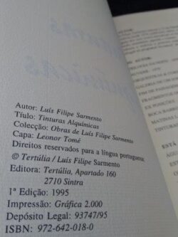 Tinturas alquímicas - Luís Filipe Sarmento
