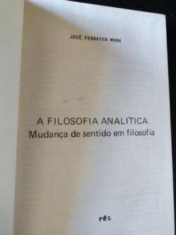 A filosofia analítica - José Ferrater Mora