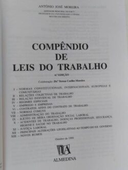 Compêndio de leis do trabalho (1999) - António José Moreira
