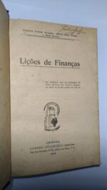 Lições de finanças (José Teixeira Ribeiro) - Frederico Furtado Morgado / Romeu Nobre Gomes / Mário Roseira