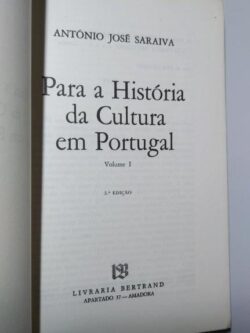 Para a História da Cultura em Portugal (Vol. I) - António José Saraiva