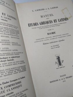 Manuel des études grecques et latines (Tome II - Rome) - L. Laurand