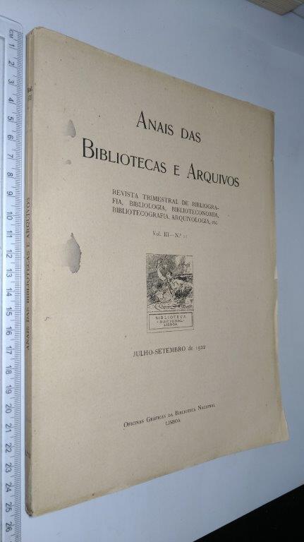 Anais das Bibliotecas e Arquivos (vol. III Anais das Bibliotecas e Arquivos (vol. III