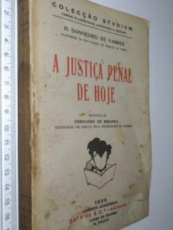 A justiça penal de hoje - H. Donnedieu de Vabres