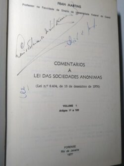 Comentários à Lei das Sociedades Anónimas (Vol. I) - Fran Martins