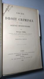 Cours de Droit Criminel et de science pénitentiaire - Georges Vidal