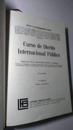 Curso de Direito Internacional Público (1.° volume) - Celso D. de Albuquerque Mello