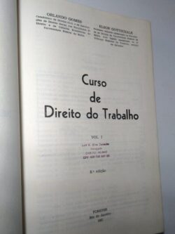 Curso de Direito do Trabalho (Vol. I) - Orlando Gomes