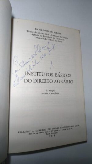 Institutos Básicos do Direito Agrário - Paulo Torminn Borges