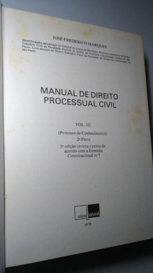 Manual de Direito Processual Civil (4 vols.) - José Frederico Marques