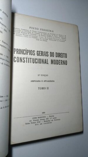 Princípios gerais do Direito Constitucional Moderno (Tomo II) - Pinto Ferreira