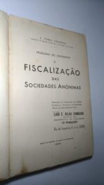 Problemas do anonimato (II - Fiscalização das Sociedades Anónimas) - J. Pires Cardoso