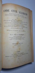 Code Civil Allemand - Raoul de la Grasserie