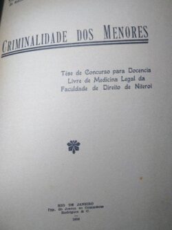 Criminalidade dos menores - Edgard Guimarães de Almeida