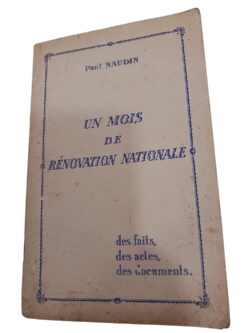 Un Mois de Rénovation Nationale - Paul Naudin